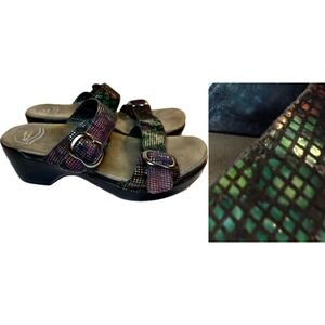 Dansko Wmn colorful Sophie Stained Glass Rainbow Snake Dopamine Disco Sandals 38